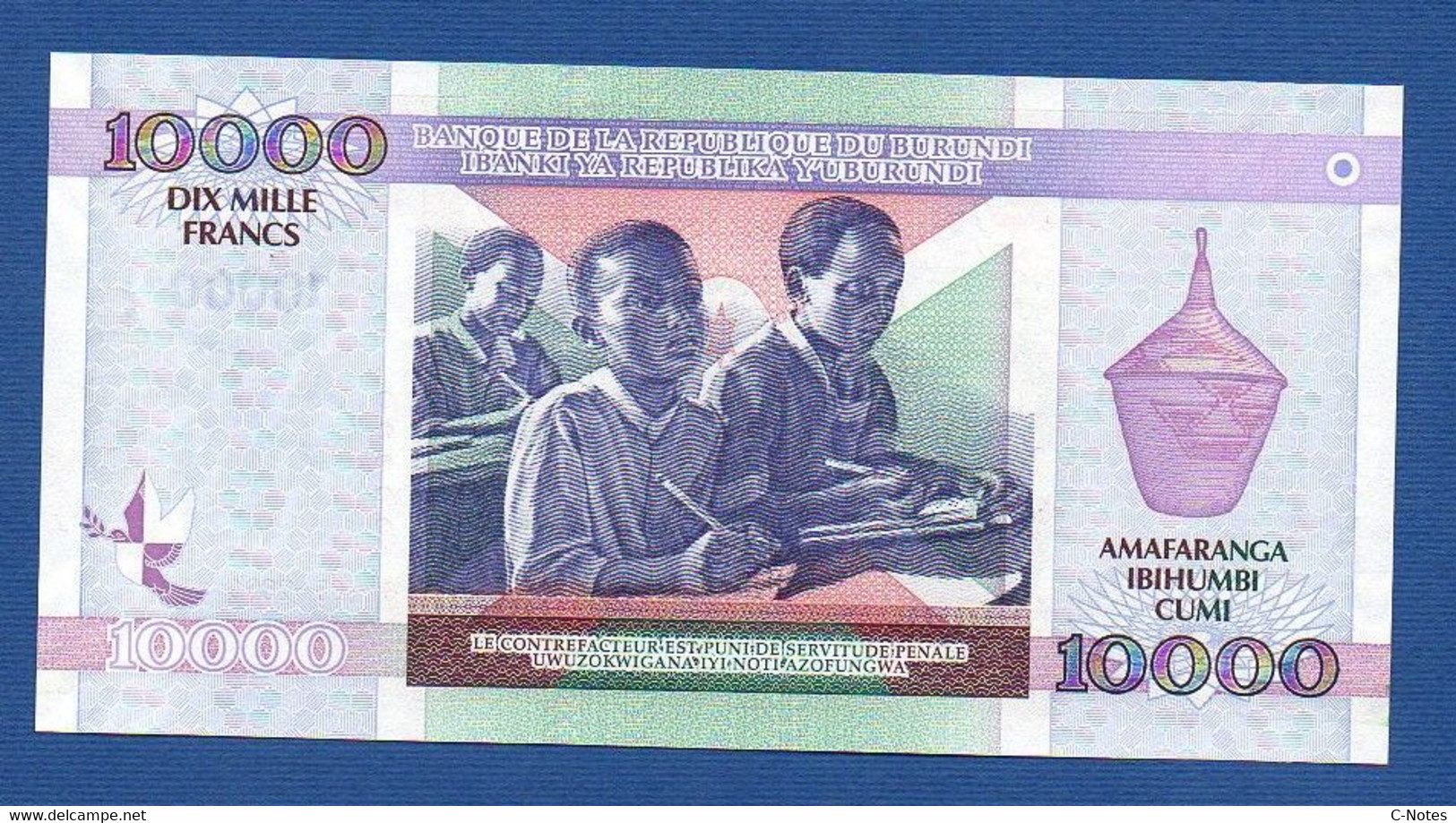 BURUNDI - P.43b – 10000 Francs 2006 UNC, Serie K752033N - Burundi