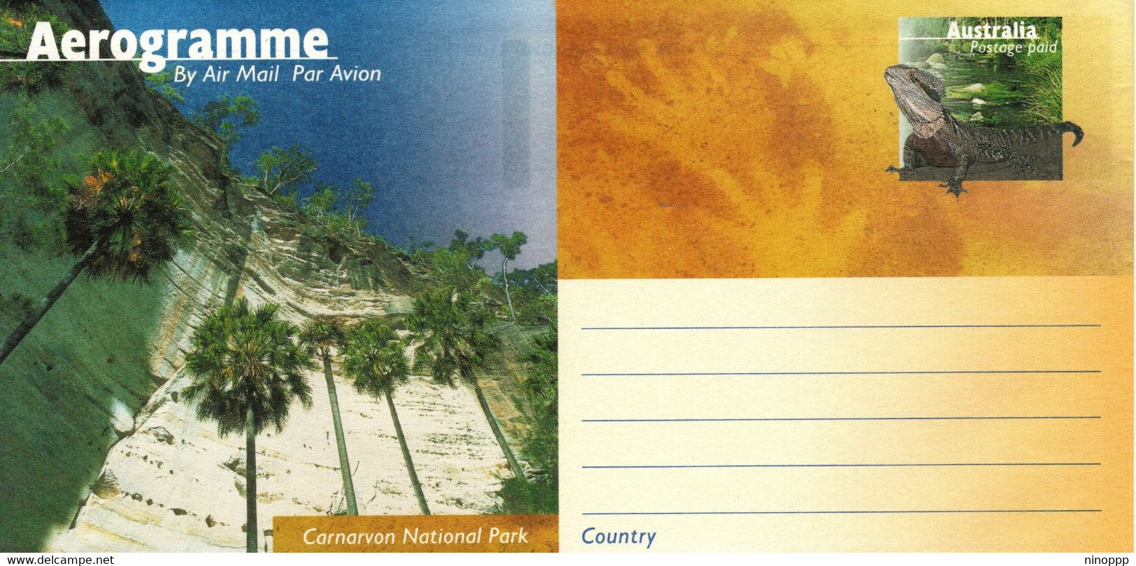Australia ASC A128 1997 National Parks,Carnavon, Mint Aerogramme - Aerogramme