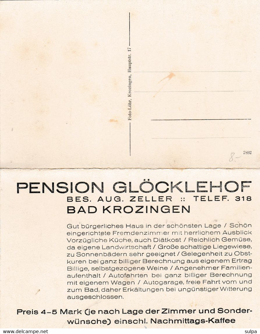 Pension Glöcklehof Bad Krozingen. Reklame Doppel-AK - Bad Krozingen