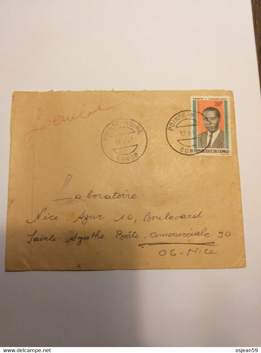De Pointe Noire Le 12/06/1967 Vers Nice. - Lettres & Documents