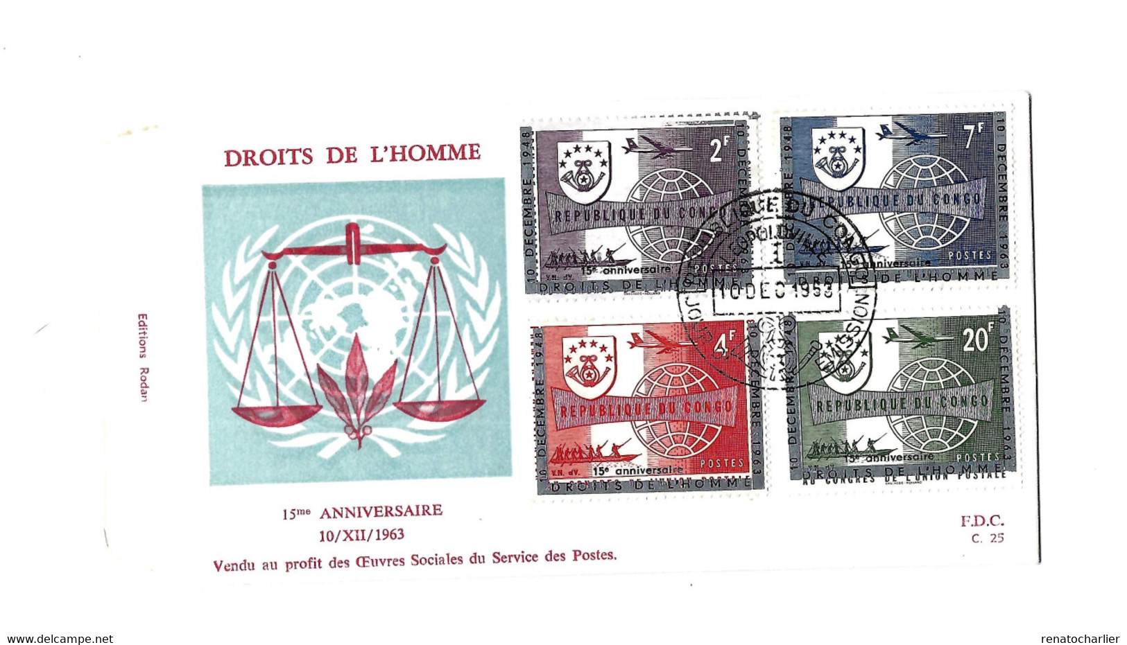 FDC.Droits De L'homme. - Storia Postale