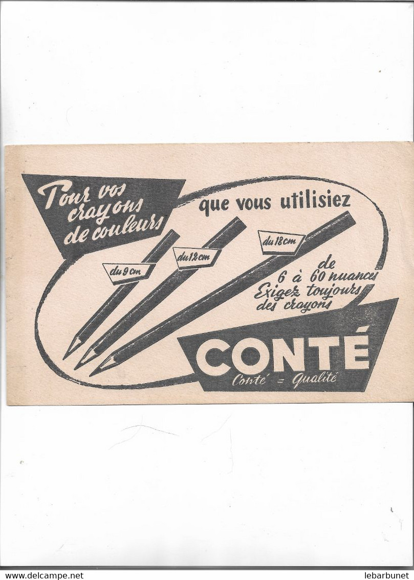 Buvard Ancien  Crayons De Couleur  Conté - Papeterie