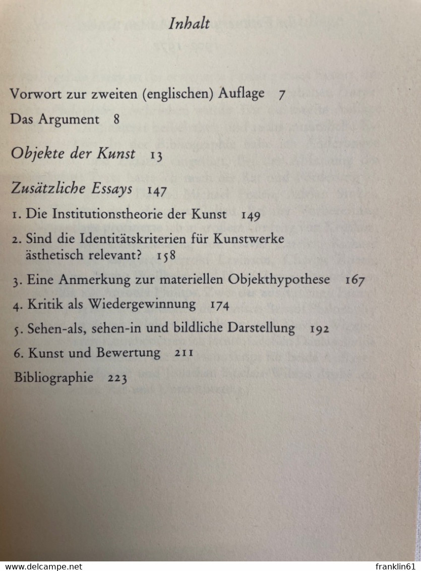 Objekte Der Kunst. - Philosophie