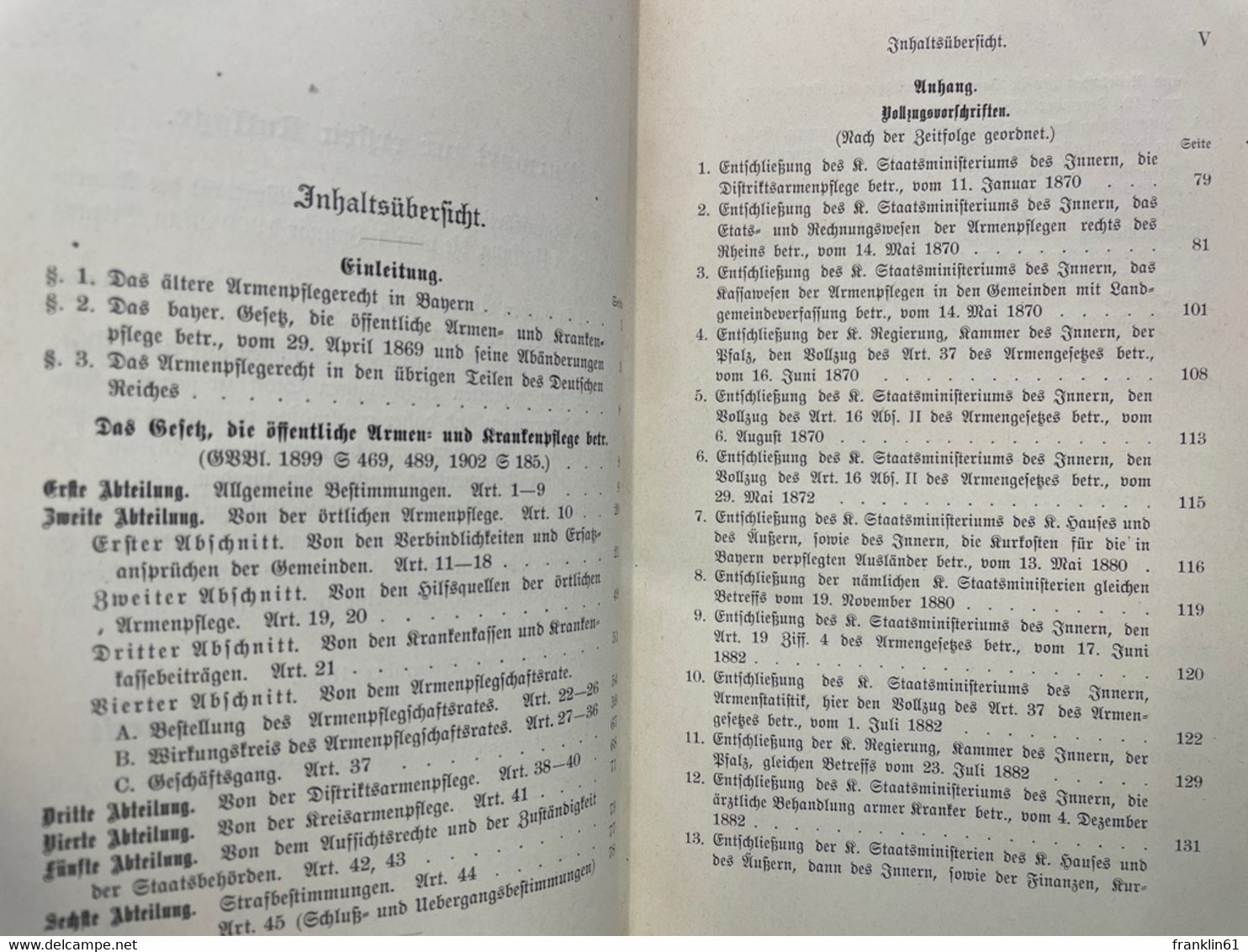 Das Bayerische Gesetz, Die öffentliche Armen- Und Krankenpflege Betreffend Vom 29 April 1869 In Der Gegenwärti - Rechten