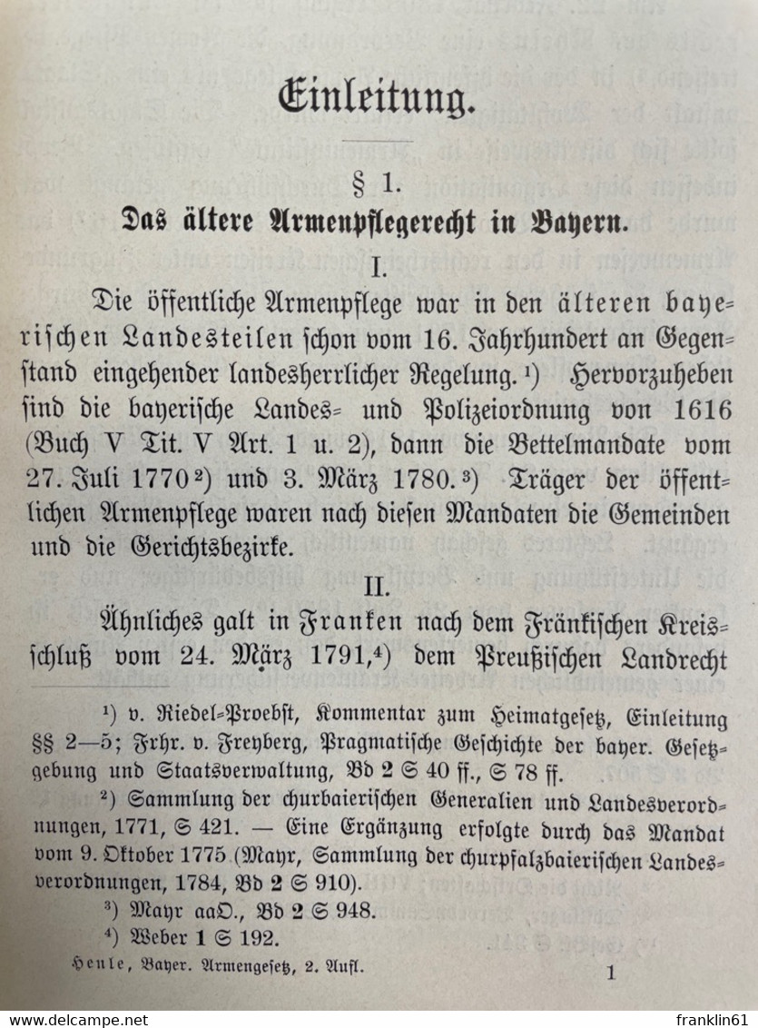 Das Bayerische Gesetz, Die öffentliche Armen- Und Krankenpflege Betreffend Vom 29 April 1869 In Der Gegenwärti - Law