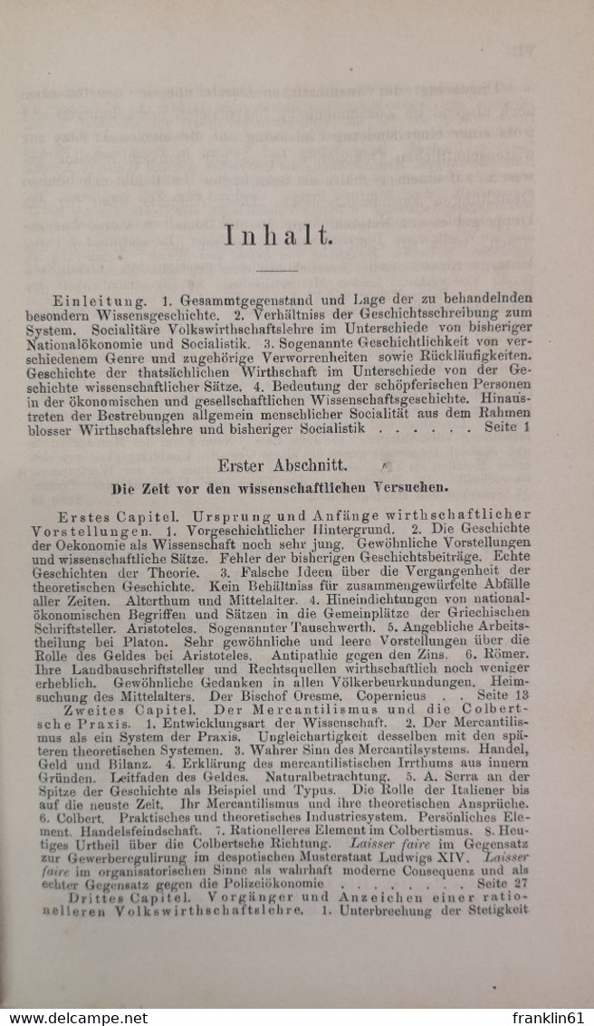 Kritische Geschichte Der Nationalökonomie Und Des Socialismus. - 4. Neuzeit (1789-1914)