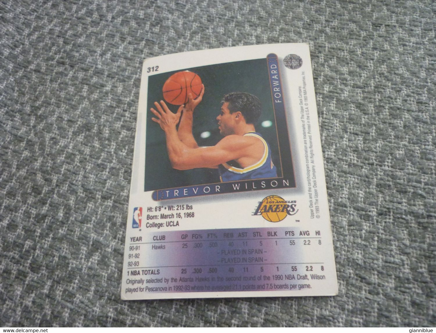 Trevor Wilson Los Angeles Lakers Basket Basketball '90s Rare Greek Edition Card - 1990-1999