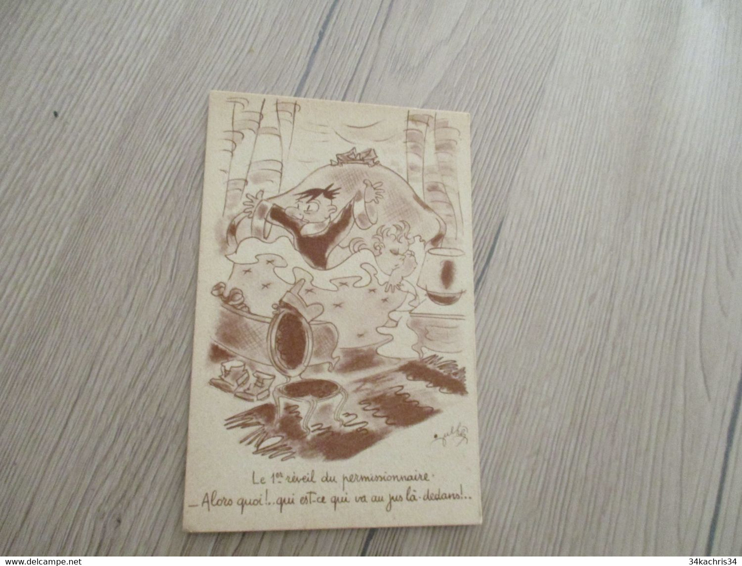 CPFM Carte De Franchise Militaire Vierge Guerre 39/45 Illustrée Par Jules Le 1er Réveil..... - WW II