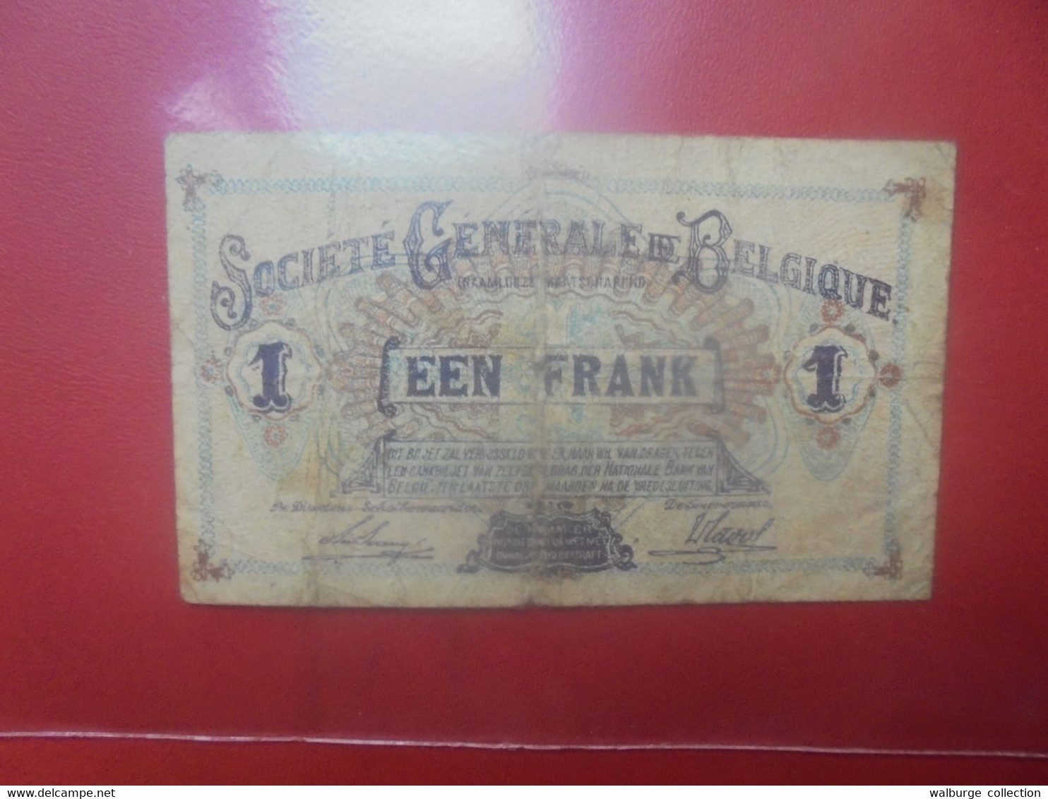 BELGIQUE 1 Franc 1918 Circuler (B.29) - 1-2 Franchi