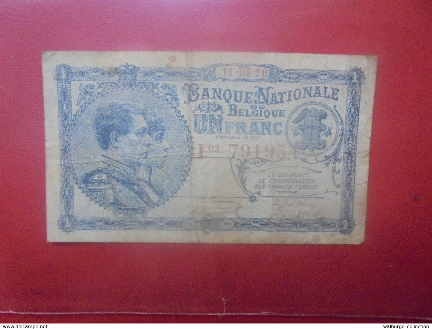 BELGIQUE 1 Franc 1920 Circuler (B.29) - 1 Franco