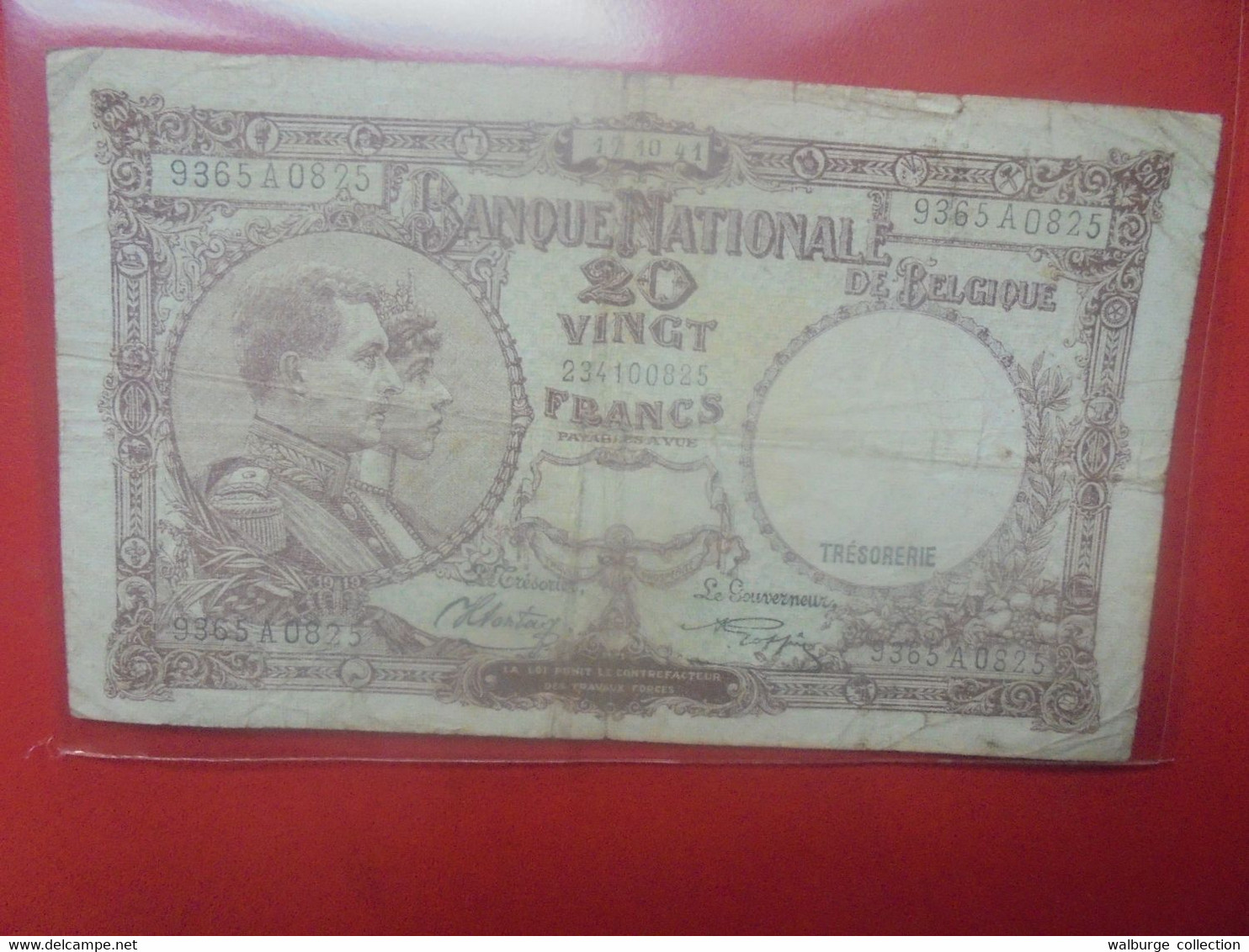 BELGIQUE 20 Francs 1941 Circuler (B.29) - 20 Francos