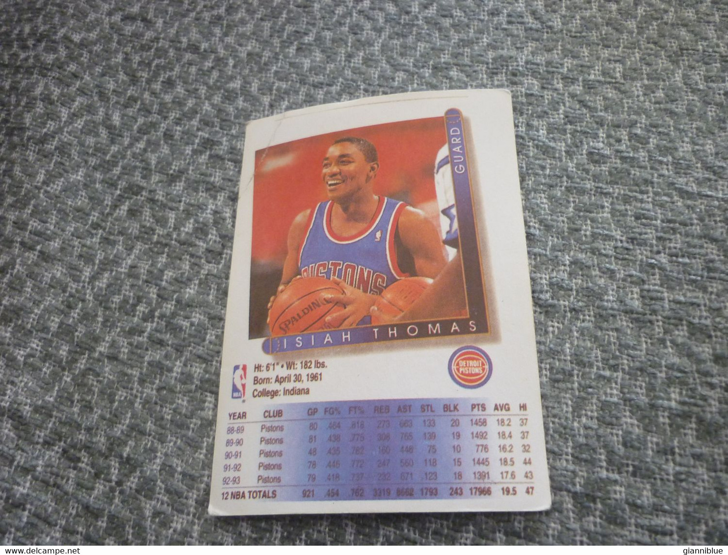 Isiah Thomas Detroit Pistons Basket Basketball '90s Rare Greek Edition Card - 1990-1999