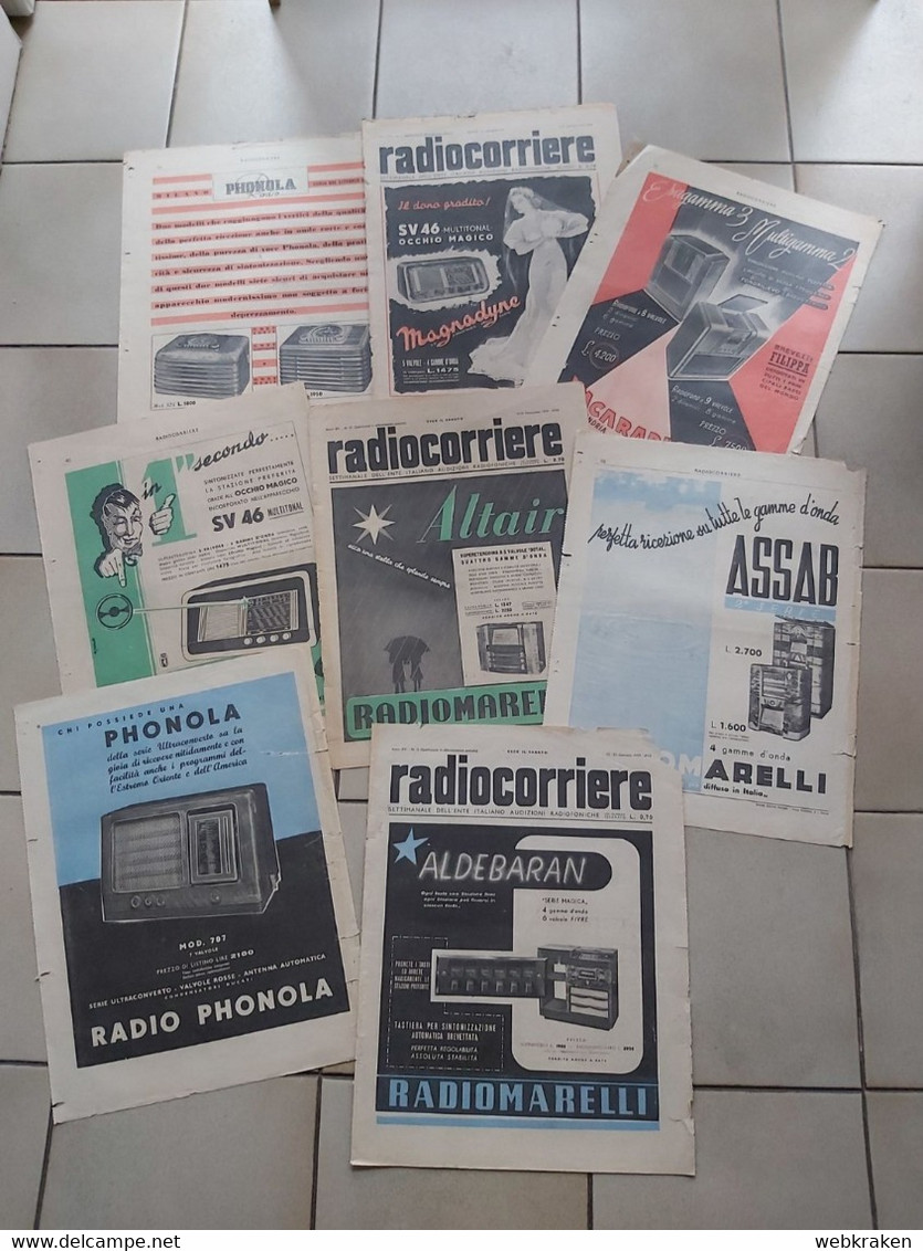 FASCISMO 16 PAGINE PUBBLICITARIE RIVISTA RADIOCORRIERE RADIO EPOCA FASCISTA INTERESSANTE PER MODELLI DIVERSI - Empfänger