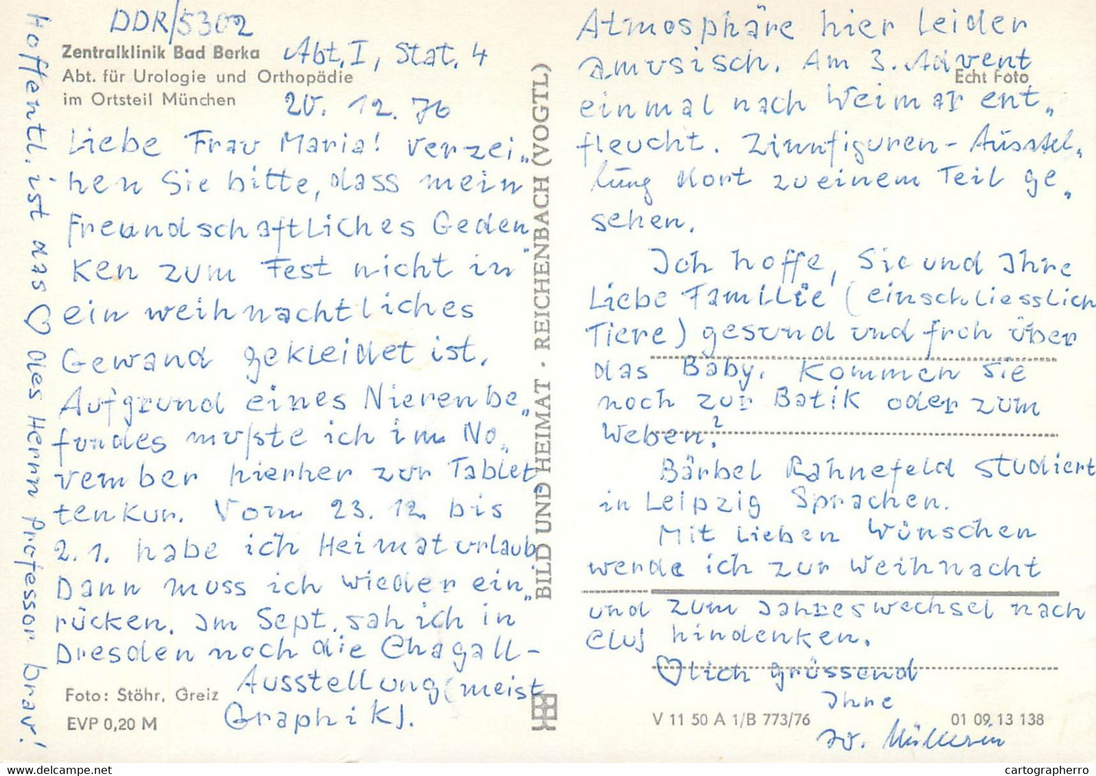 Post Card Germany Zentralklinik Bad Berka - Bad Berka