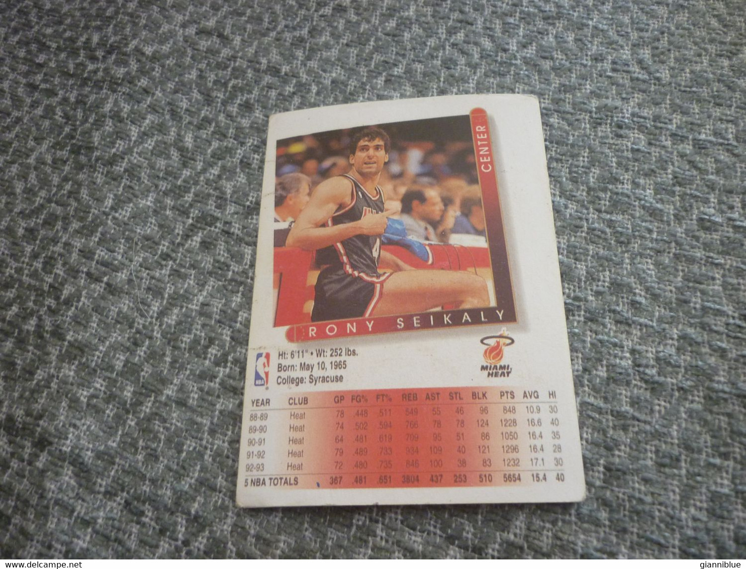 Rony Seikaly Miami Heat Lebanon Lebanese Basket Basketball '90s Rare Greek Edition Card - 1990-1999