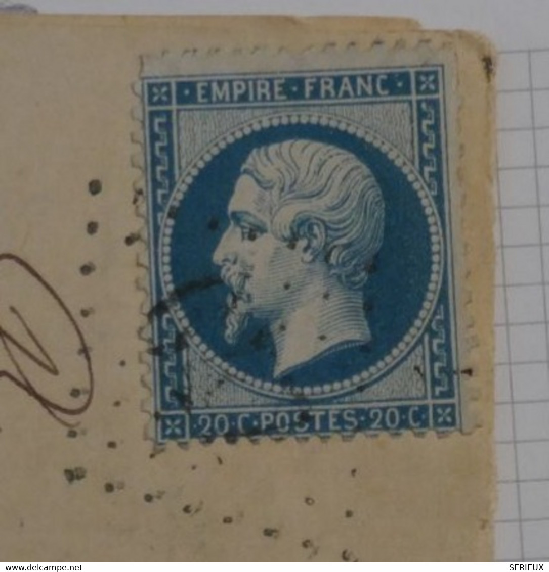 BO7 FRANCE  BELLE LETTRE  1863 BRIVE A LIMOGES  +N° 22+  +AFFRANCH. INTERESSANT++ - 1862 Napoleon III