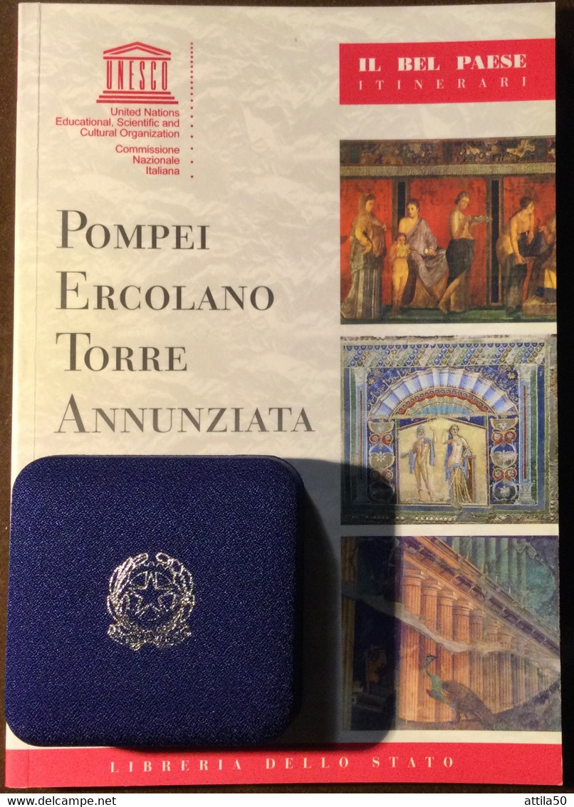 Scavi di Ercolano- 300 Anni dalla scoperta- Volume+moneta €5 Argento della Zecca italiana.