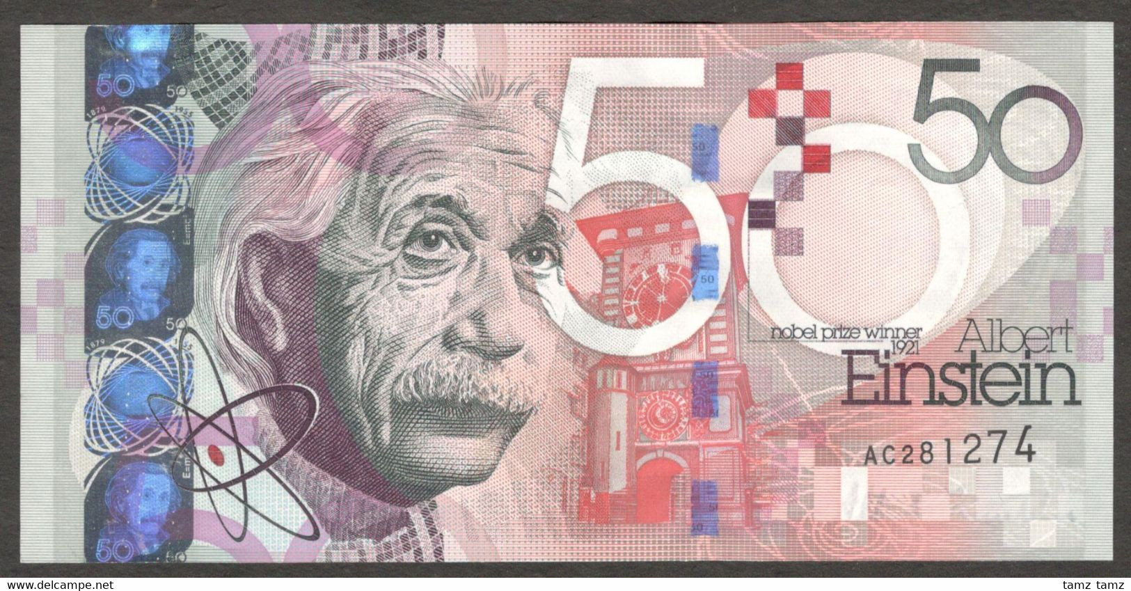 Test Note De La Rue Albert Einstein Nobel Prize Winner General Relativity UNC- - Autres & Non Classés