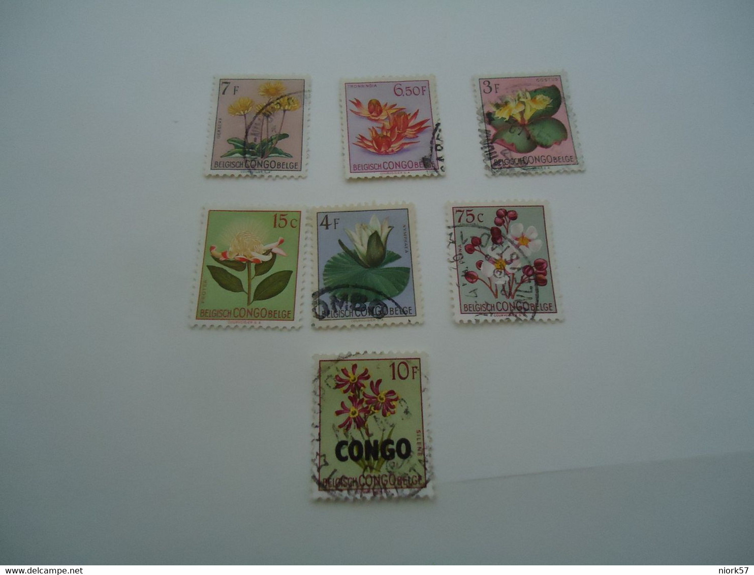 BELGIAN   CONGO  USED  STAMPS  7 FLOWERS - Sonstige & Ohne Zuordnung