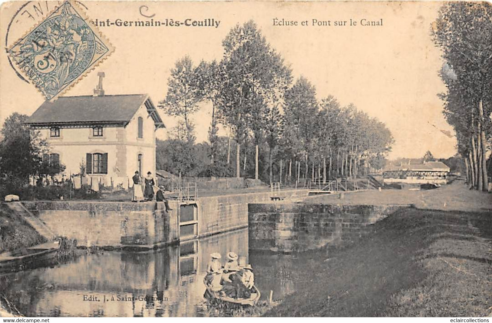 Saint Germain Lès Couilly         77         Ecluse Et Pont Sur Le Canal        (voir Scan) - Autres & Non Classés