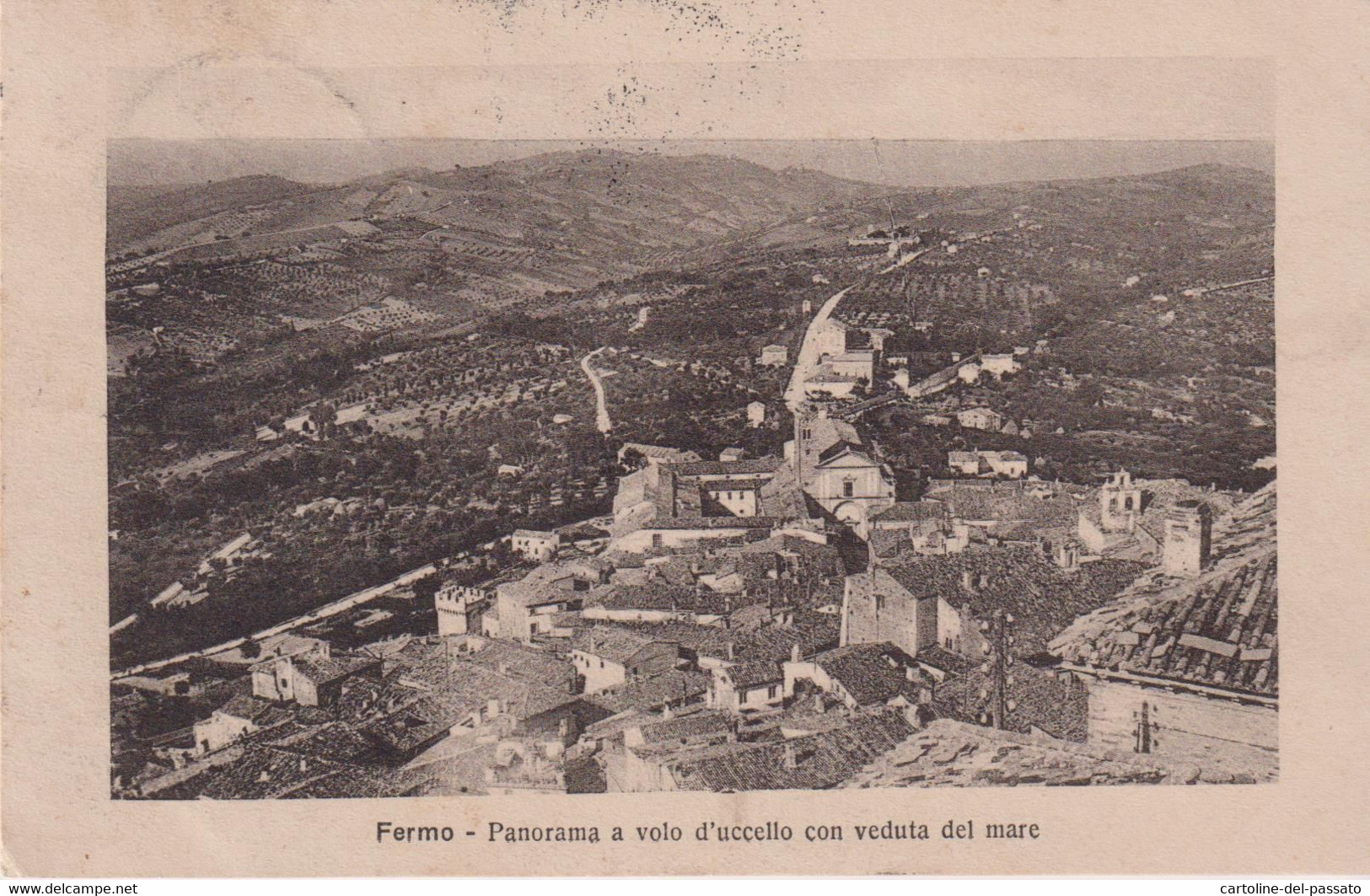 FERMO PANORAMA  A VOLO D' UCCELLO  CON VEDUTA DEL MARE  VG - Fermo