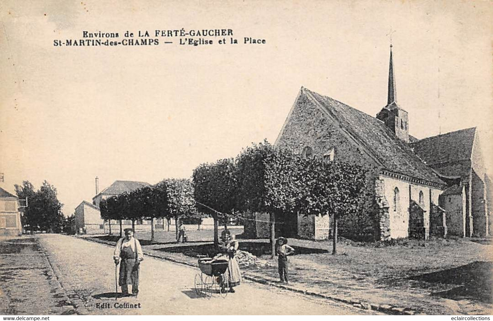 Saint Martin Des Champs           77         L'Eglise Et La Place               (voir Scan) - Autres & Non Classés