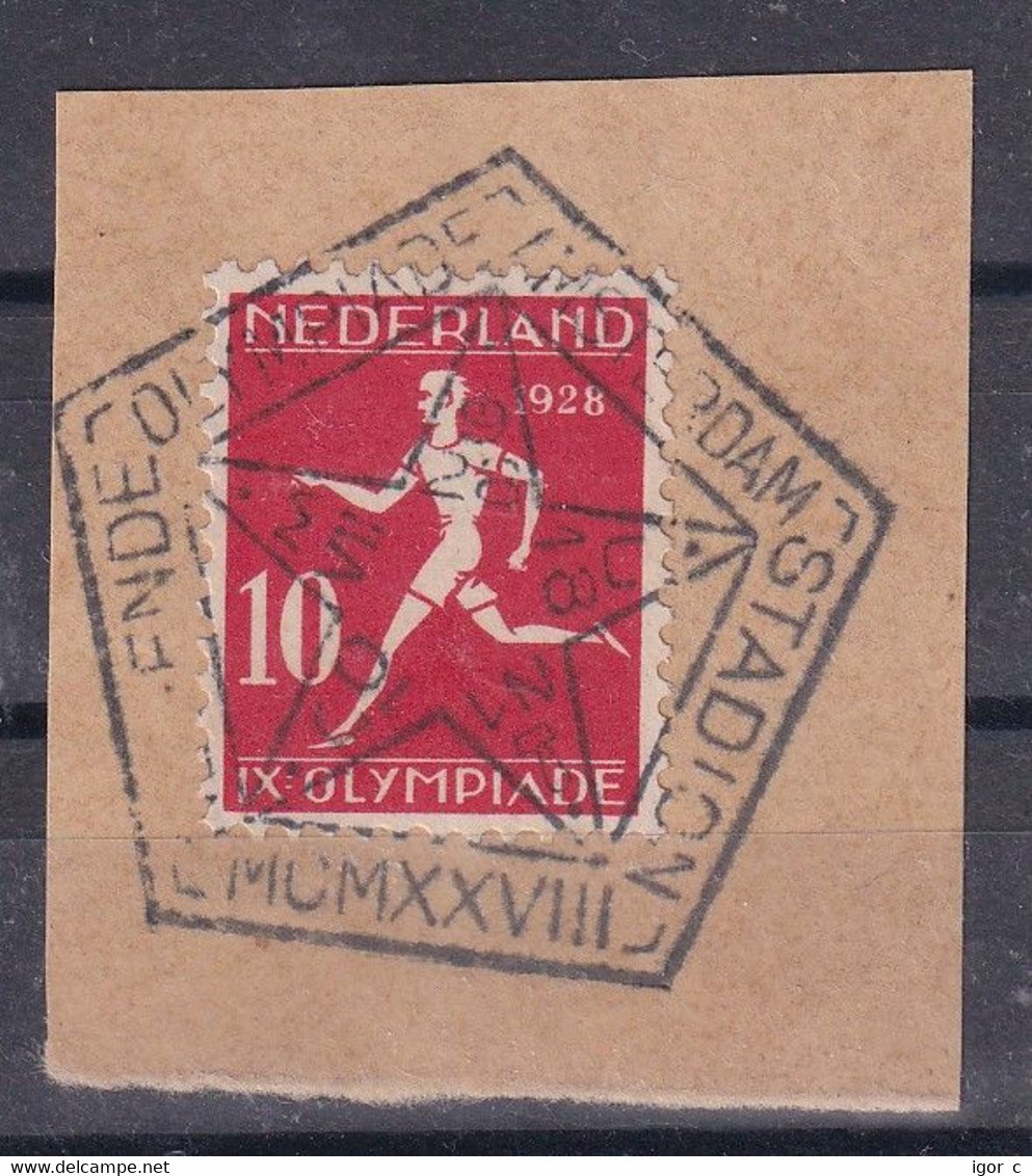 Netherlands 1928 Cancellation: Olympic Games Olympiade Amsterdam; Running Athletics Pentagonal Staduim Cancellation N1 - Estate 1928: Amsterdam