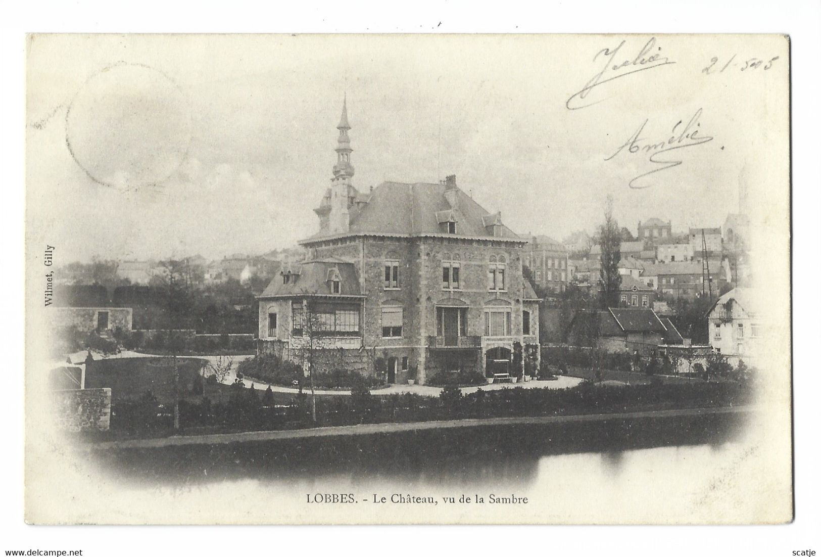 Lobbes.   -   Le Château, Vu De La Sambre   -   1905   Naar   Anvers - Lobbes