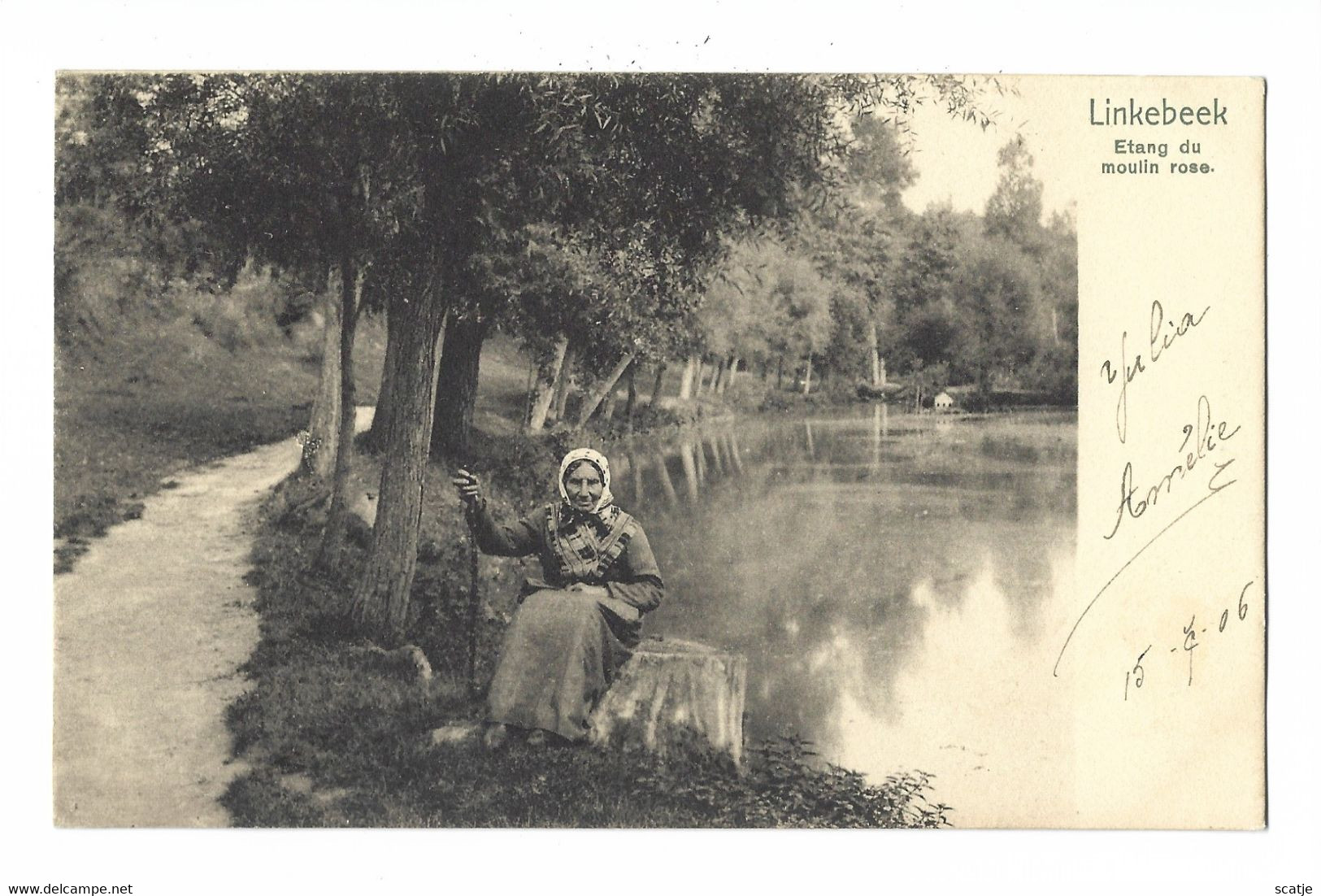 Linkebeek   Etang Du Moulin Rose..   -   1903   Naar   Anvers - Linkebeek