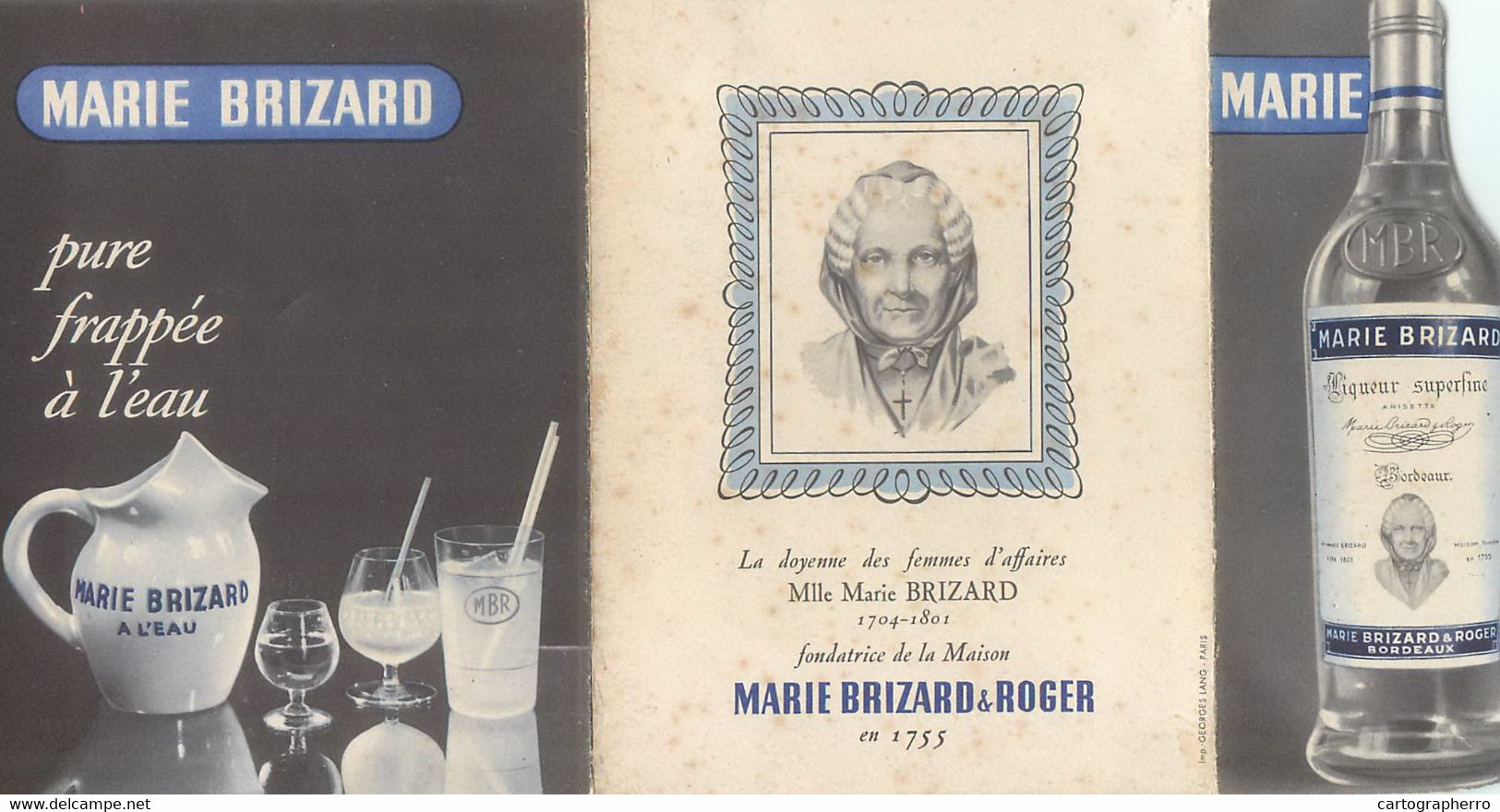 Liqueur Superfine " MARIE BRIZARD & Roger " Bordeaux Vintage Advertising Leaflet Rare - Drank & Bier