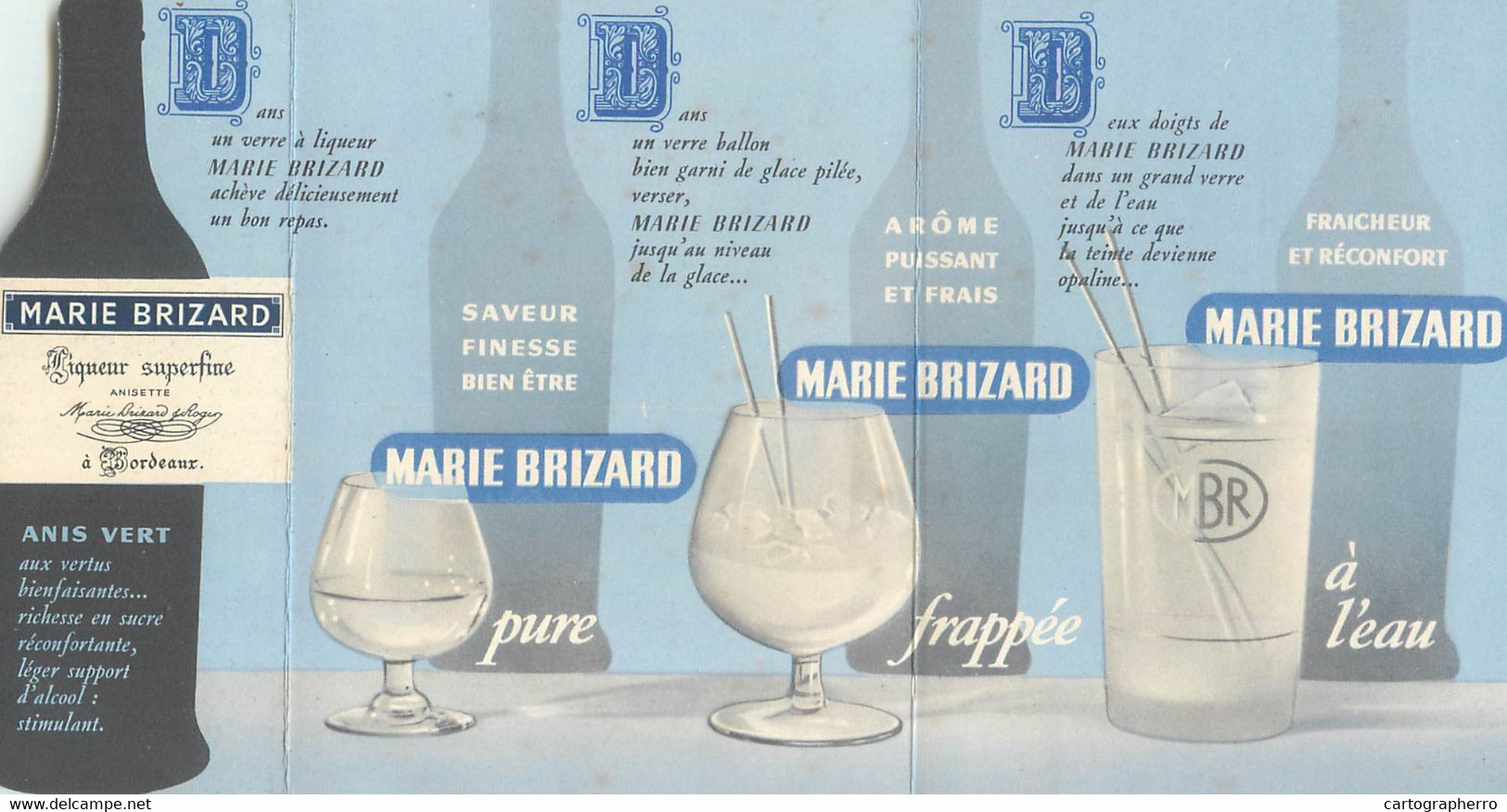 Liqueur Superfine " MARIE BRIZARD & Roger " Bordeaux Vintage Advertising Leaflet Rare - Liquore & Birra