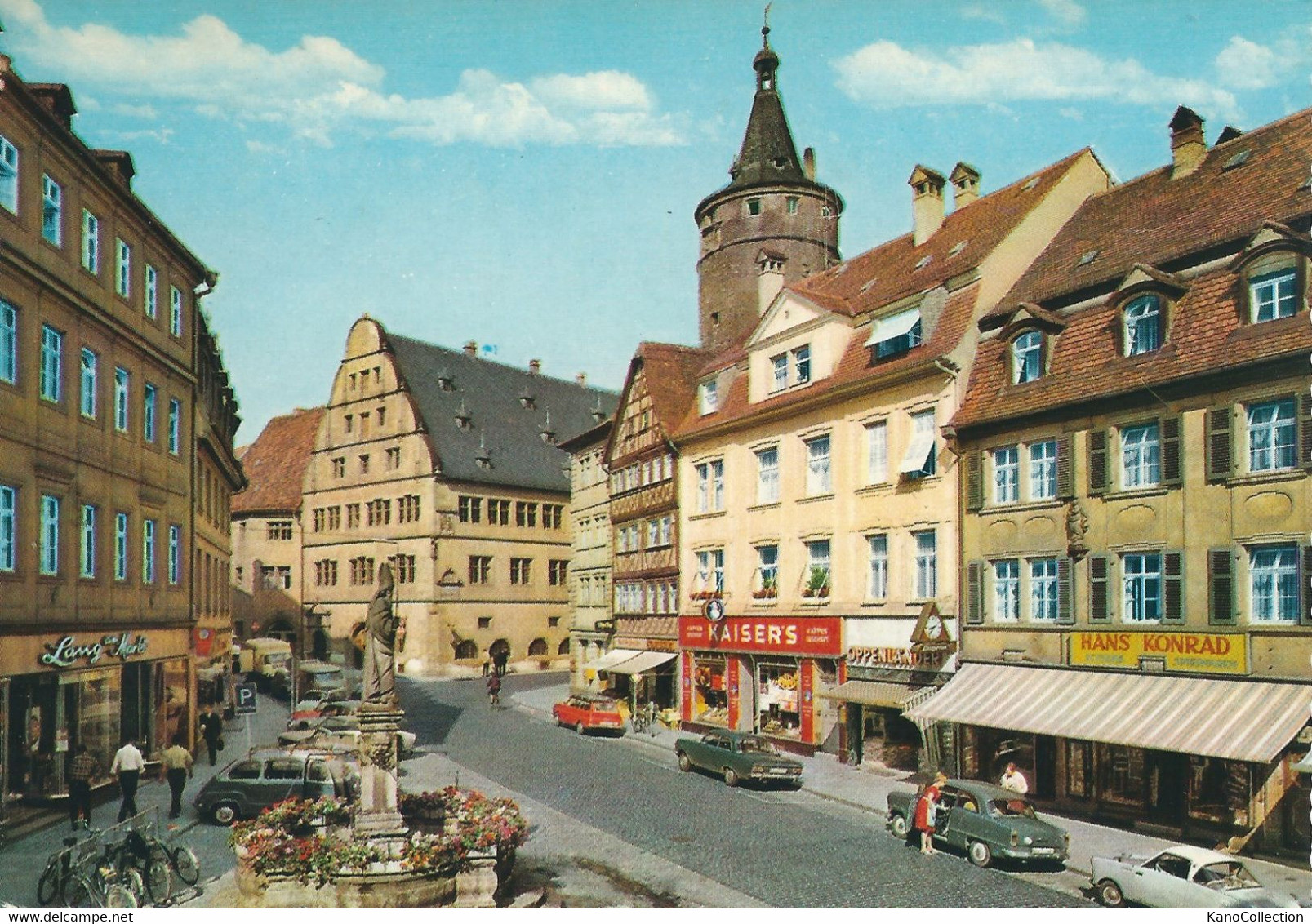 Kitzingen Am Main, Marktstraße, Rathaus, Geschäfte, PKWs, Nicht Gelaufen - Kitzingen