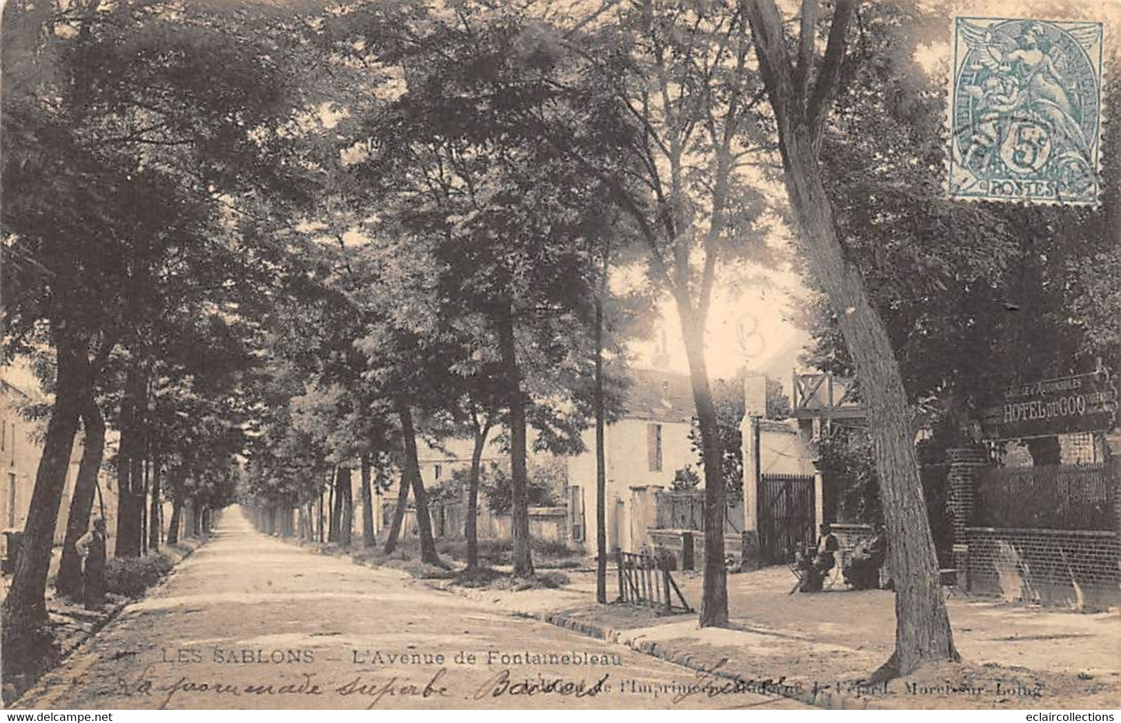 Les Sablons Près Moret           77          Hôtel Du Coq . Route De Fontainebleau  - 2 -          (voir Scan) - Autres & Non Classés