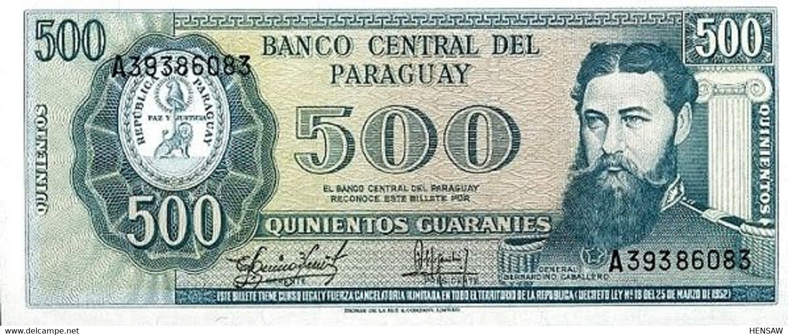 PARAGUAY 500 GUARANIES P 206.5 1982 UNC SC NUEVO - Paraguay