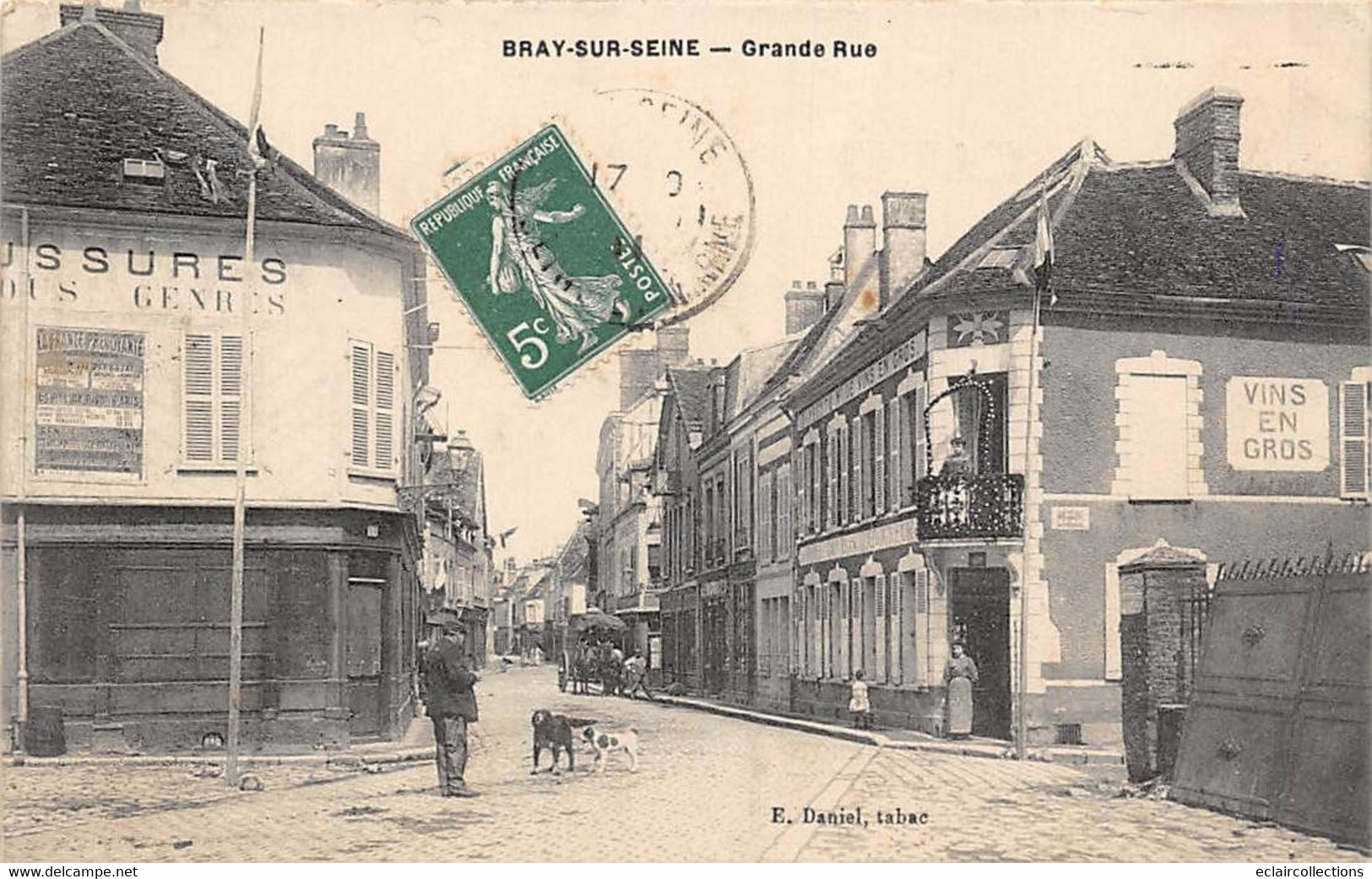 Bray Sur Seine           77        Grande Rue  .   Commerce De Vin      (voir Scan) - Bray Sur Seine
