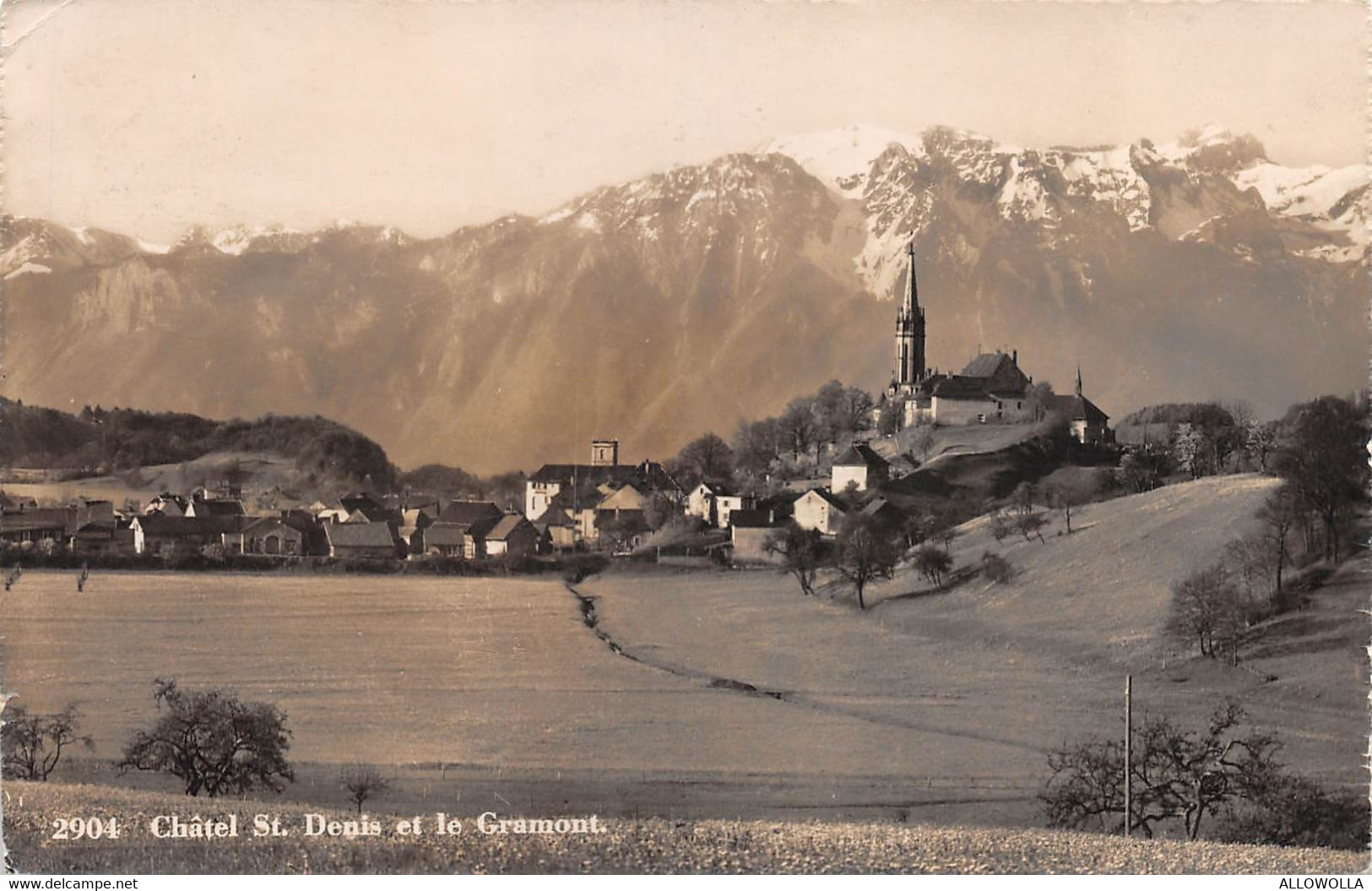 19303 " CHÂTEL ST. DENIS ET LE GRAMONT " PANORAMA-VERA FOTO-CART. POST. ORIG. SPED. - Châtel-Saint-Denis