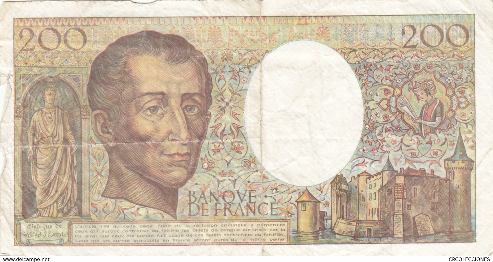 CRBX158 BILLETE FRANCIA 200 FRANCOS 1990 MBC - Sonstige & Ohne Zuordnung