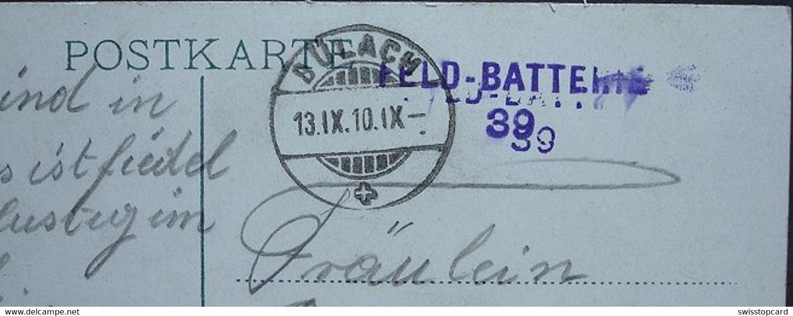 BACHENBÜLACH Oberdorf Gel. 1910 Feldpost V. Bülach N. Stäfa - Bülach