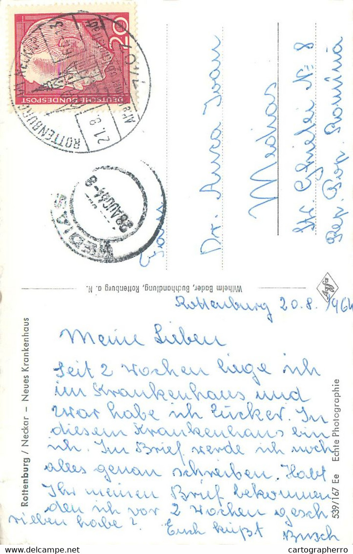 Postcard Germany Rottenburg Am Neckar Neues Krankenhaus - Rottenburg
