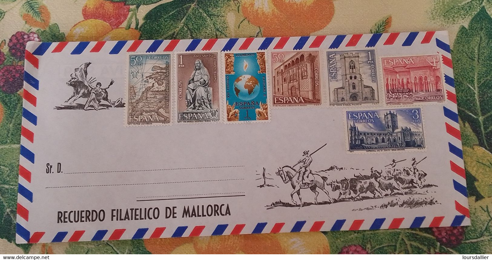 Enveloppe Recuerdo Filatelico De MALLORCA 7 Timbres Non Oblitérés - Colecciones