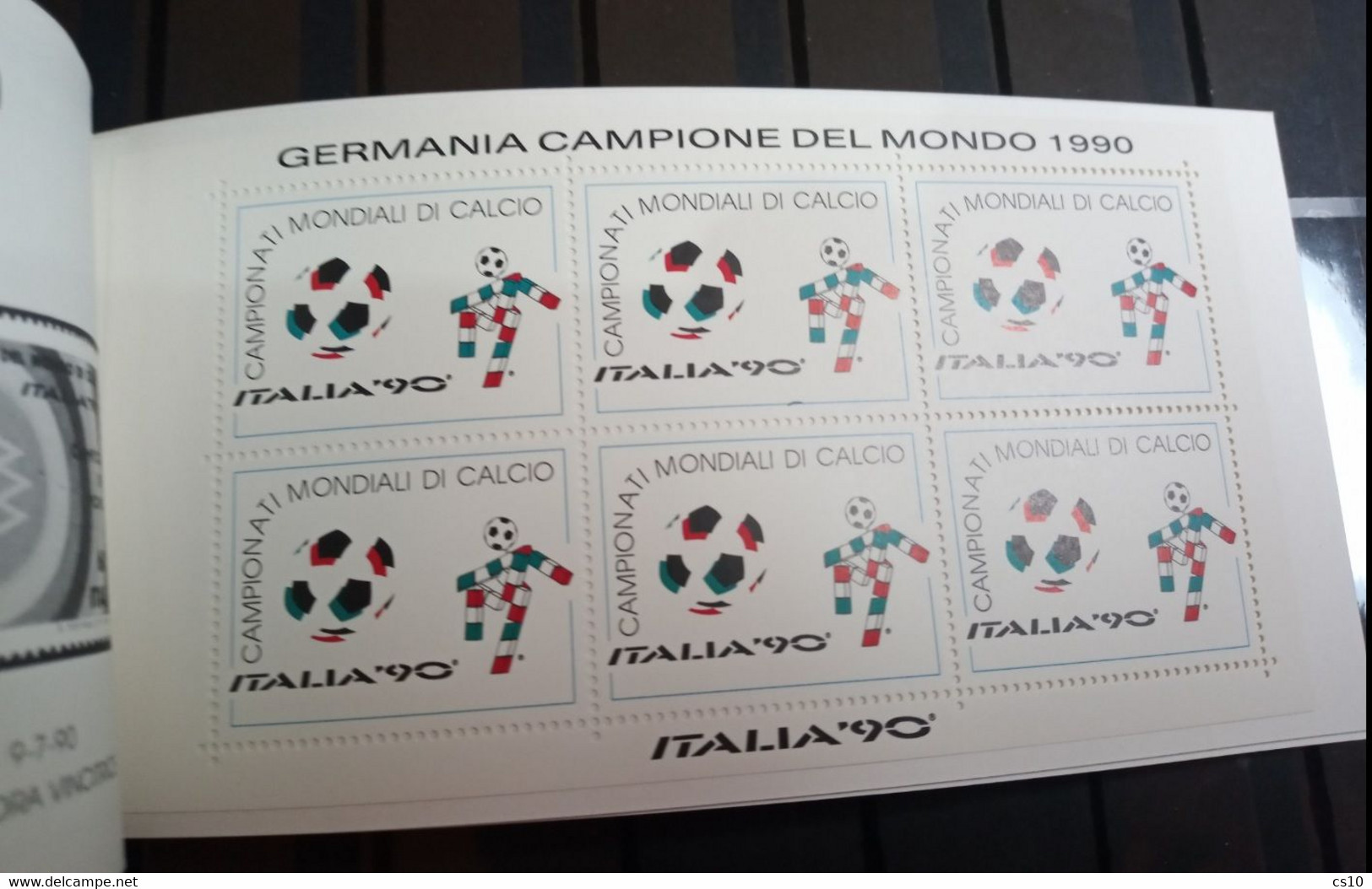 Italia '90 Coppa FIFA Germania Campione - Libretto Ufficiale Con 6 Francobolli L.600 + 3 Foglietti Etichette Calcio - Booklets