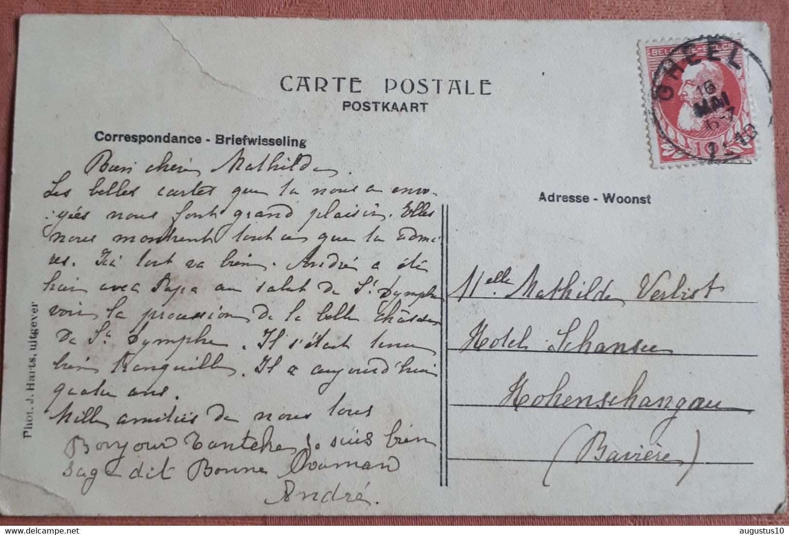 GEEL Zeer Oude Postkaart 1910  De Scholen Gelopen Naar Beieren Met Zegel 10 Ct - Geel