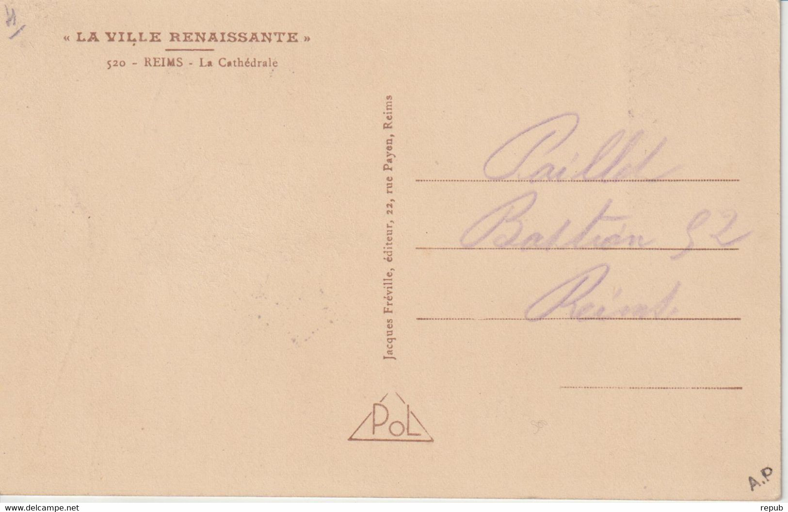 France Carte Maximum Cathédrale De Reims 399 Oblit. Journée Du Timbre 1943 - 1930-1939