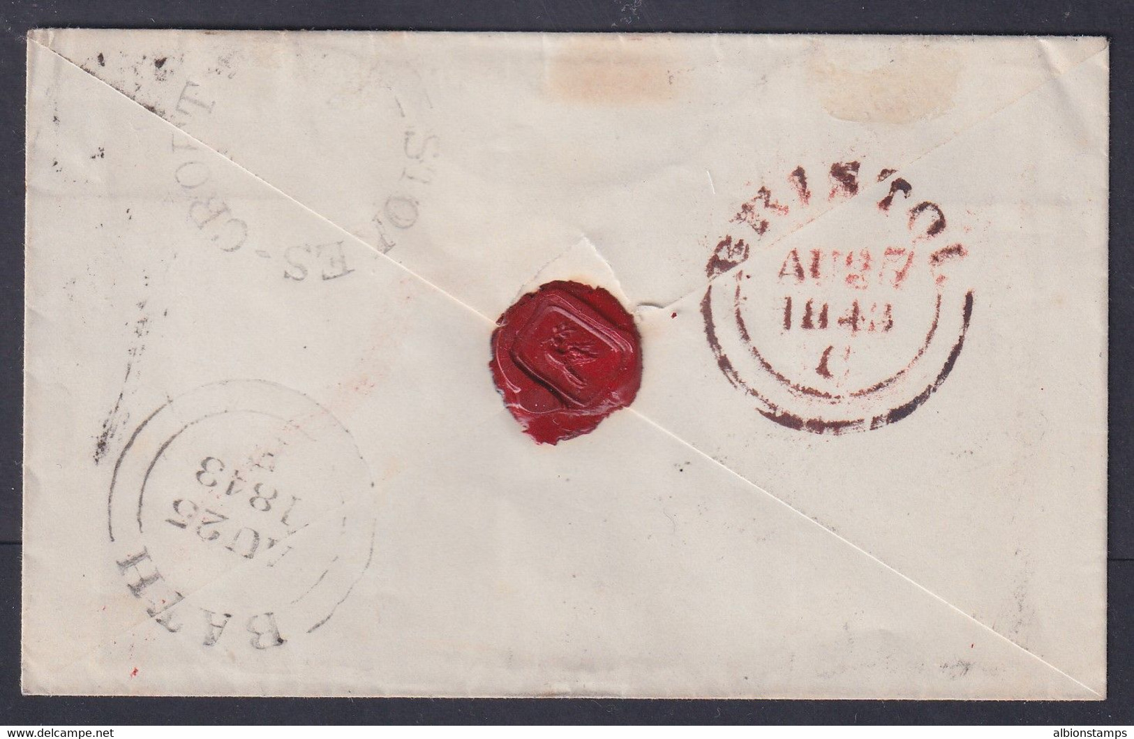 Victoria 1p Imperf (SG 8) Tied By Maltese From Stokes Croft, Bristol To Bath - Briefe U. Dokumente