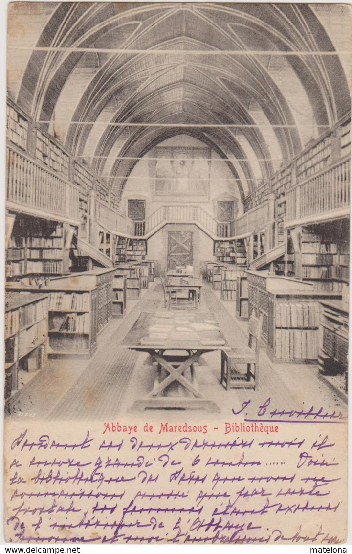 BELGIQUE NAMUR ABBAYE DE MAREDSOUS BIBLIOTHEQUE - Anhée