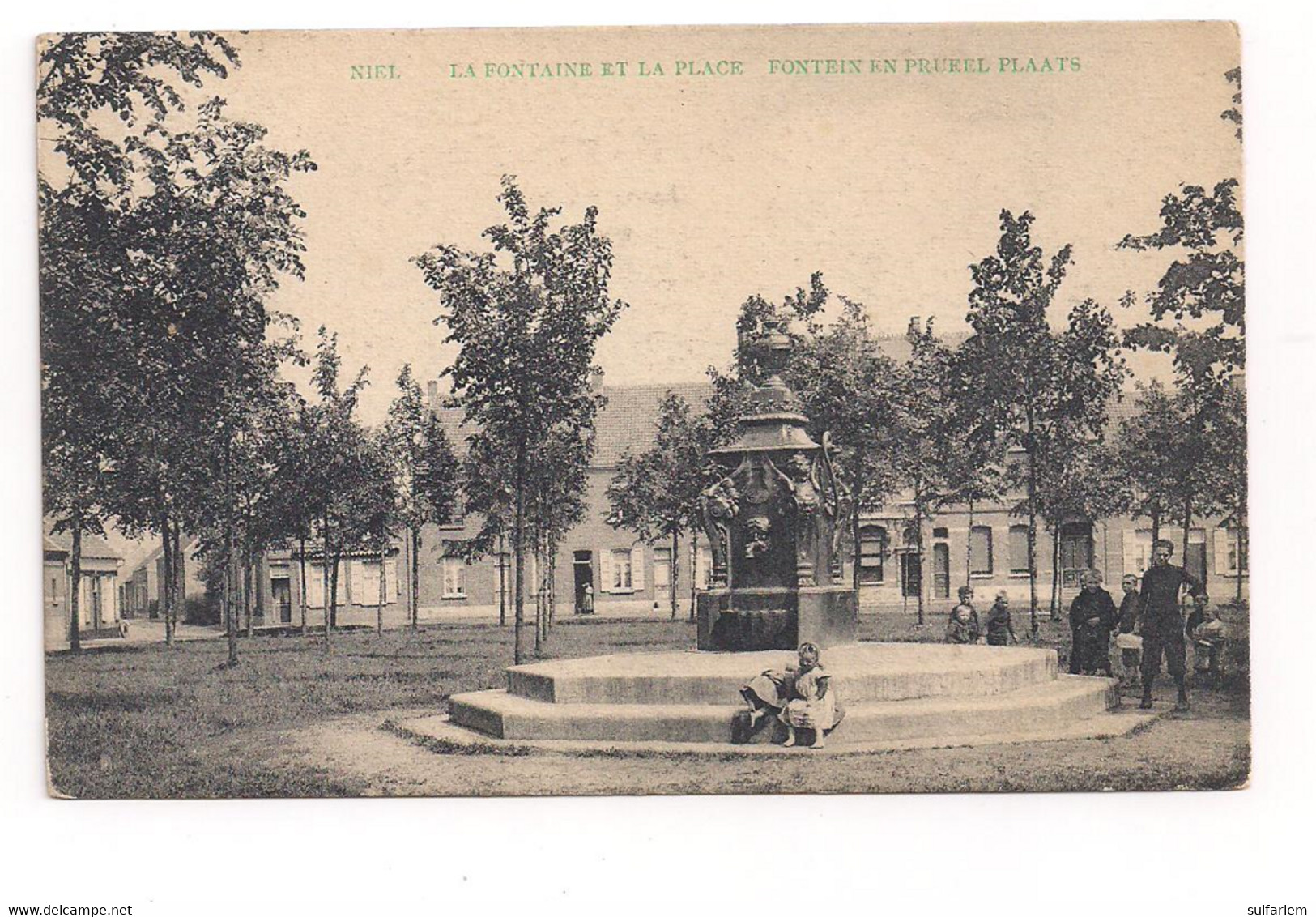 Belgique Carte Postale NIEL Fontaine Et La Place Oblitération NIEL 1909 - Niel