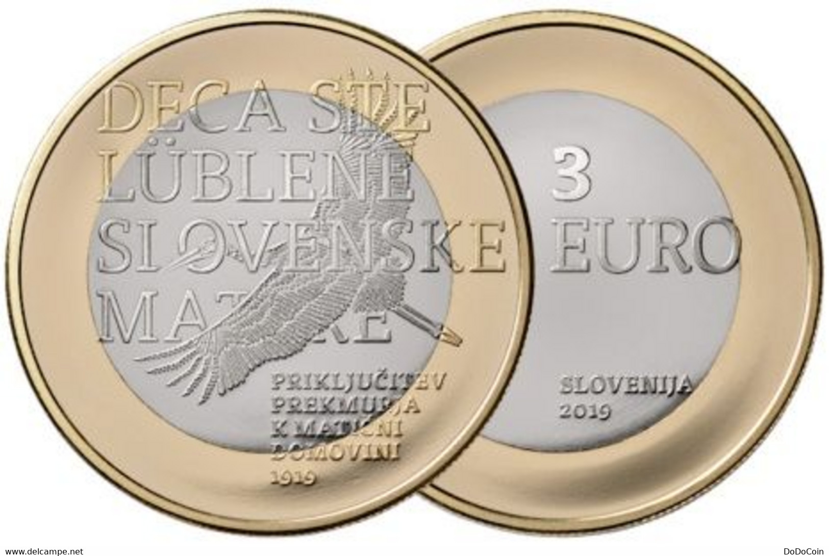 SLOVENIA, 2019,3 EURO,  Centenary Of Prekmurje Rejoining Its Homeland, UNC - Slovénie