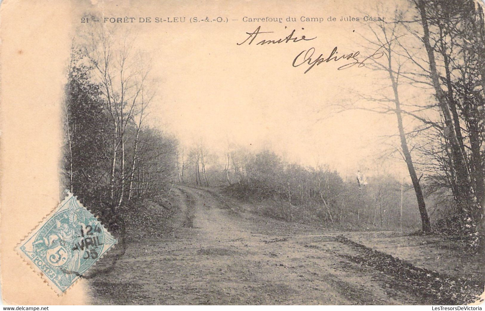FRANCE - 95 - FORET DE ST LEU - Carrefour Du Camp De Jules César - Carte Postale Ancienne - Saint Leu La Foret