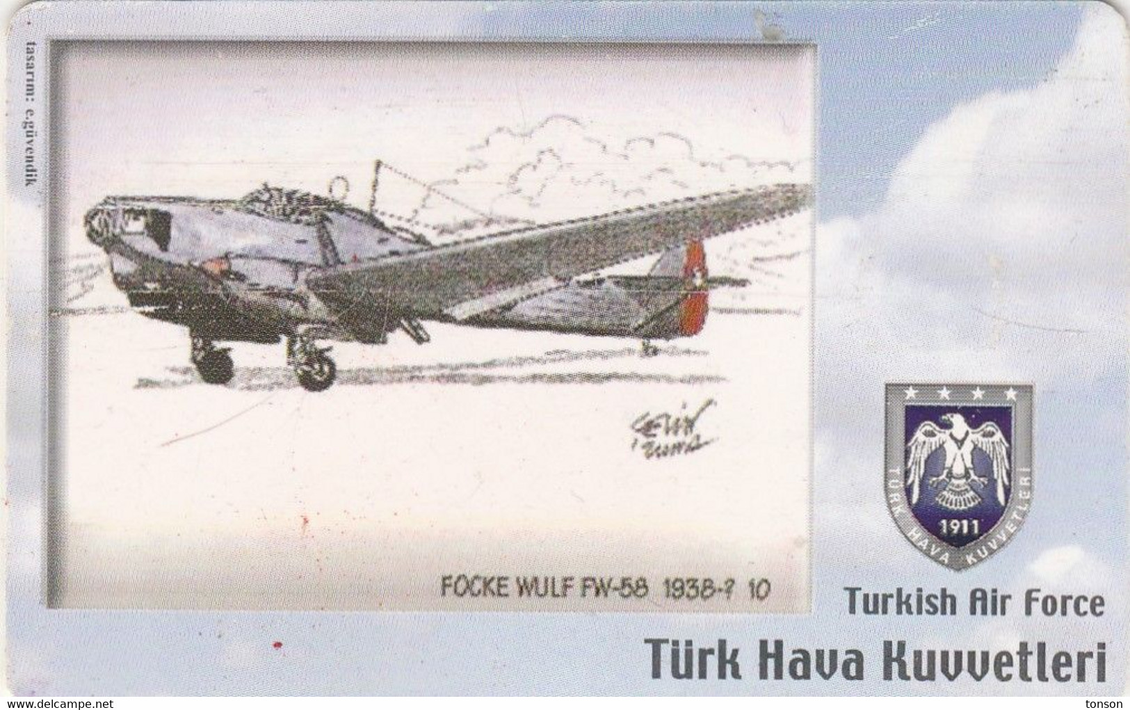 Turkey, TR-C-127, Turkish Air Force, Focke Wulf FW-58 1938-?, Airplane, 2 Scans. - Türkei