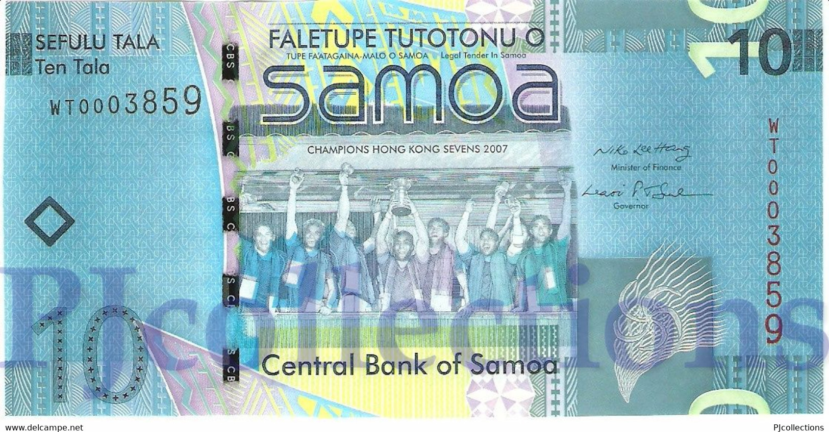 SAMOA 10 TALA 2008 PICK 39a UNC LOW SERIAL NUMBER "WT00038**" - Samoa